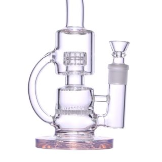 Бонг Bubbler Glass Pink 26 см - фото 2