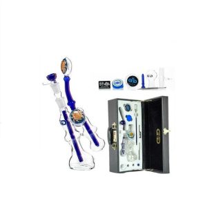 Бонг Grace Glass Saxo Bubbler Blue в кейсе