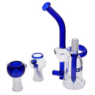 Бонг Grace Glass Saxo Bubbler Recycler Blue